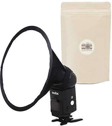 Softbox Ronde pour Flash Diffuseur Circulaire Universel Diametre 20cm Compatible Toute Marque Speedlight Canon Nikon Sony Olympus Pentax - ADAPTOUT Marque FRANÇAISE