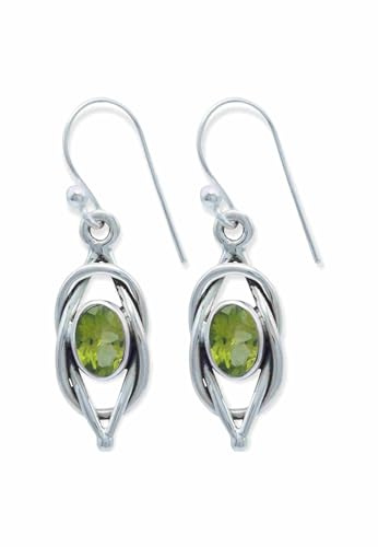 Silber Ohrhänger Damen mit Edelstein | echtes Silber, verschiedene echte Steine zur Auswahl, handarbeit aus Indien, im Geschenkbeutel