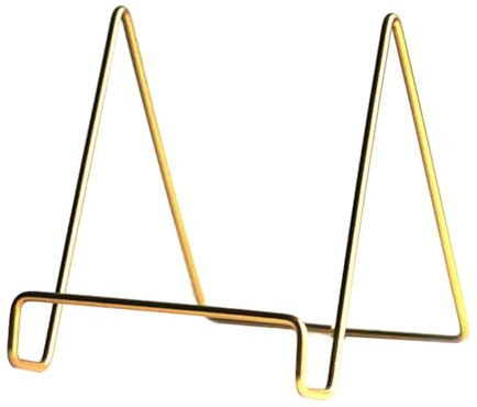 STOBOK Goldener Metall Buchständer 2Er Set Galvanisierter Bücherregal Ständer Für Bücher Und Tablets Tragbarer Desktop Halter Für Home Office Und Schreibtisch