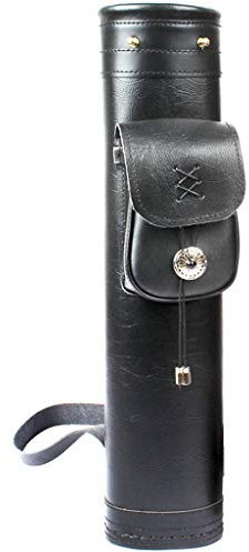 ZYCSKTL Köcher Seitenköcher Fir Pfeile Leder,Vintage Dreipunkt-Rindsleder-Pfeilhalter, Verstellbarer Köcher Mit Riemenlänge Hinten, Pfeilköcher Mit Großer Kapazität (Color : Negro, Size : 52cm)