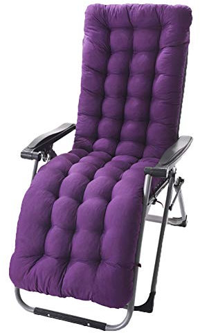 Liegenauflage, Gartenliege Auflage, Deckchair Auflage, Dick Garten Liege Stuhl Polster, Anti-Rutsch Kissen Für Gartenliegen Sonnenliege Liegestuhl,Lila,155x48x8cm