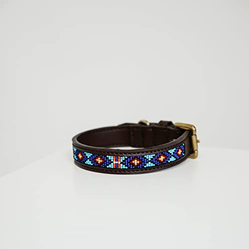 Kentucky Dogwear - Hundehalsband - Handgeknüpfte Perlen - Blau M/L - 58cm