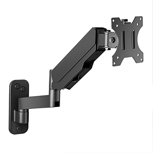 UPGRAVITY Monitor Wall Mount for 17-32 inch Flat/Curved Screen | Gas Spring Computer Monitor Wall Mount Arm Holds up to 17.6lbs, Tilt, VESA 75x75/100x100 mm