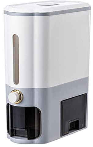 HAODAF Cereal Dispenser Large Cereal Dispenser，Multiple Storage Oatmeal Machine Multifunctional Food Dispenser One-click Output Kitchen Household Safe (Color : Gray-11kg)
