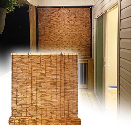 Anpassbar Bambus-Rollo, Handgewebter Schilfvorhang/Vorhänge,Bambus Sichtschutz, Vintage-Vorhang für Teahouse Backyard Porch Gallery Deck Gefälschtes Kopfteil (Size : W47 xH99in/120x250cm)