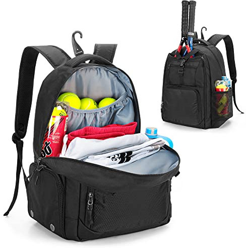 DSLEAF Tennistasche für 2 Schläger, Tennisrucksack mit separatem Schuhfach für Sporttraining, Fitnessstudio-Rucksack für Tennis/Pickleball/Badminton/Squash-Sportarten