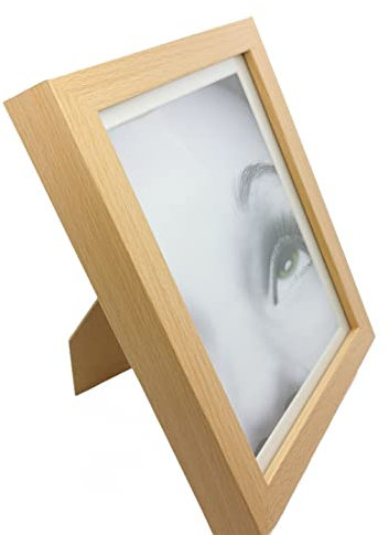 PLUS HOME Marcos de Foto o PORTAFOTO MDF 21X30 PP MARRON de Pared y Mesa de Madera Panel de Cristal sencillo de 3cm de grueso