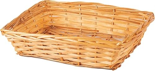greenleaves Set of 10 Honey Wicker Hamper Trays, Small Gift Basket Trays