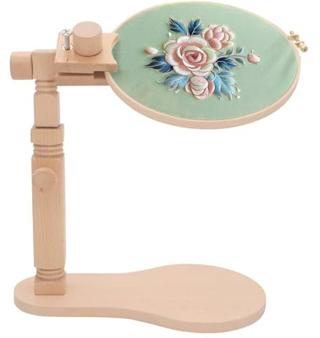 Punto Croce Cornice Stand Con Telaio da Ricamo 20cm, Misura Regolabile Supporto per Ricamo, Telaio Sedile per Il Ricamo Cerchio Telaio in Legno Punto Croce Rack Stand Strumenti per Cucire#2
