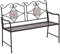 Outsunny Gartenbank Metall, 2-Sitzer Parkbank mit Rückenlehne, Armlehne, Sitzbank mit Mosaiksteinen für Garten, Balkon, max. 220 kg, Braun, 121 x 52 x 93 cm