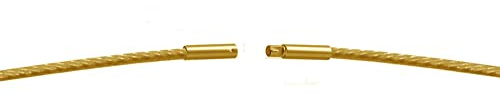 Edelstahl Collier Halsreif Vergoldet ca. Ø 1 mm Bajonett Drehverschluß Halskette Hochwertiger Edelstahlreif