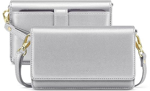nuoku Handytasche Zum Umhängen Damen, Handytasche mit Geldbörse Zum Umhängen, Umhängetasche Damen, Crossbody Bag Damen mit Funktionelle Fächer