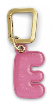 UNTAGS - Charm Buchstabe E - Material mit Ledereffekt - inklusive Goldener Metallschnalle - Rose