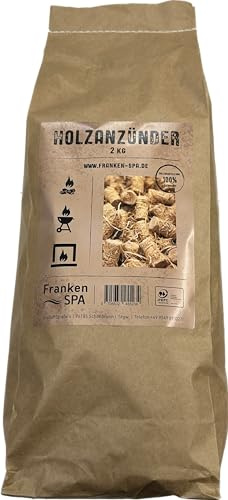 Odoro Essenzen Natürliche Holzfeuer Anzünder 2KG aus Holzwolle und Wachs - Ökologisch und umweltfreundlich - ideal zum Anzünden von Öfen, Grills & Räuchergeräte