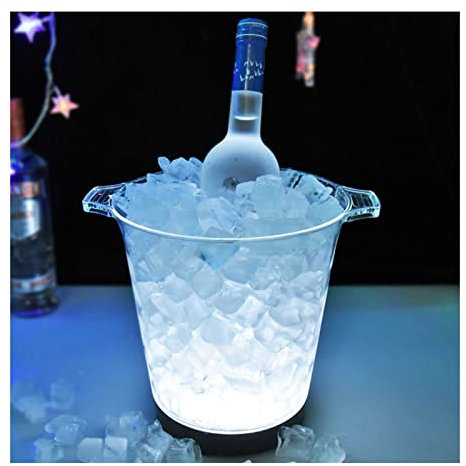 Pimex ice bucket, ice bucket gift LED Ice Bucket Colorful Cooler Ice Bucket Double Layer Ice Tray Ice Bucket for Bar Light Up Champagnem Beer Bucket wine buckets for parties