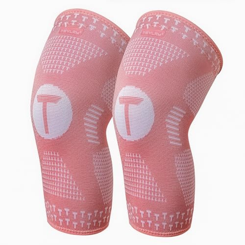 Teylam Rodillera para hombres/mujeres, set de 2, protector médico para menisco desgarrado, artritis, ACL, vendaje de compresión para rodilla para baloncesto, voleibol, yoga, correr, para pierna