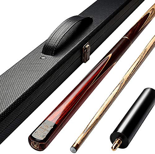 57 Handcraft Snooker-Queue mit 3/4-Gelenk, Eschenholzschaft, 10-mm-Spitze mit Verlängerung, verpackt im Pool-Queue-Koffer-Set 19oz
