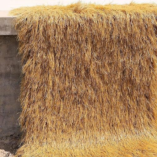 Techo de paja sintética, paja de heno artificial ignífuga, hierba de palma mexicana, decoración de jardín, hierba ciega de pato, techo de paja realista, cubierta de paja falsa, para bar, jardín,