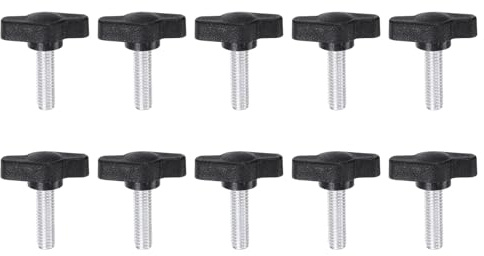 QUARKZMAN 10 Stück Rändelschrauben mit T Flügelknöpfe M6 x 20mm Kunststoff T-Kopf Klemmschraube Flügelschraube Haltegriffe 27mm Klemmknopf Daumenschraube Spannschraube Handknauf für Maschine