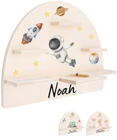 Bärenfreunde personalisiertes Tonie Regal für Kinderzimmer - Magnetisches Toniebox Regal für Toniebox1 & 2 Plus Figuren mit abgerundeten Ecken & Kanten (Astronaut)