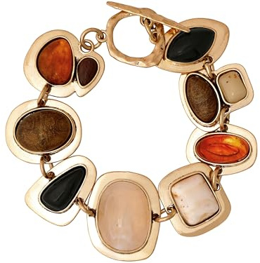 MINACHI Geometric Metal Stone Bracelets, Trendy Personality Jewelry for Women