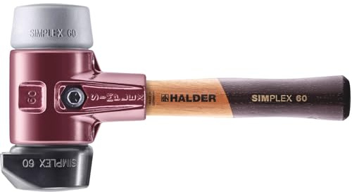 Simplex - Schonhammer, Gummikomposition, mit Standfuß/TPE-mid; mit Tempergussgehäuse und hochwertigem extra kurzen Holzstiel | D=60 mm/Stielausführung=extra kurz | 3023.262