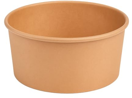Arredo Chef Bol Salade Kraft 900 ml sans Convercle – Lot de 50 Bols Alimentaires en Carton Kraft Épais 320 g Anti-Graisse – Idéal Salades, Poké Bowls et Vente à Emporter