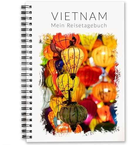 Journal de voyage Vietnam à remplir | Journal interactif avec beaucoup de variété | Cadeau de voyage parfait | Voyage au Vietnam must haves pour road trip ou voyage en ville | A5 | Calmondo