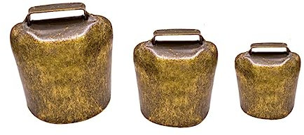 Milisten Dicke Hirtenglocke 2 Stück Hängende Nutztierglocken Aus Eisen Klein Bronzeton Für Schafe Pferde Kühe Alarmtierglocke Mit Klarem Klang Zur Viehverfolgung