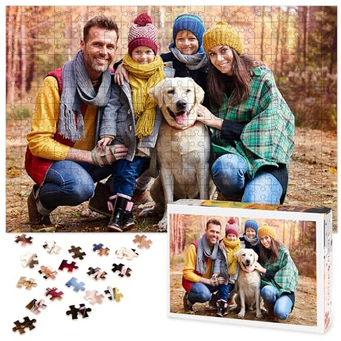 Easycosy Personalisiertes Puzzle mit eigenem Foto - 1000/500/300/1500 Teile: Gestalte selbst Puzzle mit Bild, Fotopuzzle - Muttertagsgeschenke für Mama Oma Mutter Kinder