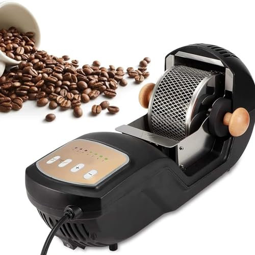 Electric Coffee Bean Roaster with Adjustable 7-Level Baking for Even 360° Heating, 130-300g Capacity, Ideal for Home and Commercial Use to Retain Original Flavor