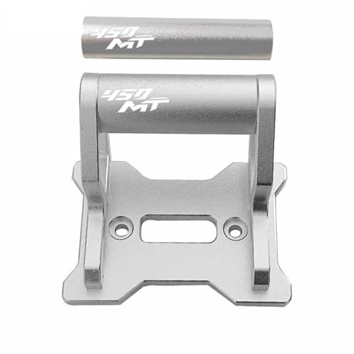 LYBH Navigator Bracket Support De Navigation GPS pour Moto pour CFMOTO 450MT 450 MT 2024-2025, Support D'extension pour Smartphone GPS Fixation(Argent1,12+22mm)