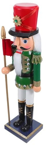 BUGUUYO Wooden Nutcracker Soldier Figurine Traditional Christmas Table Ornament Holiday Decor for Countertop for Collectors Enhance Christmas Spirit