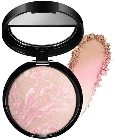 Setting Powder - Poudre de cuisson mate imperméable pour les trajets et le quotidien - Contrôle de l'huile - Maquillage longue durée et brillance naturelle douce (01# porcelaine, 15 g)
