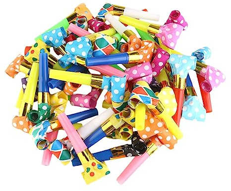 CLISPEED 50 Piezas Soplado Para Fiesta Juguete Infantil Colores Aleatorios Silbatos De Fiesta Generador De Ruido