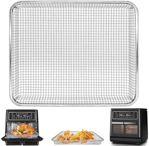 GWYXC Air Fryer Replacement Parts for Breville Halo Flexi Air Fryer,12''×9.8''×1.3'' Stainless Steel Air Fryer Wire Rack Accessories Mesh Tray Roasting Steamer Grill Racks Baking Tray，Dishwasher Safe