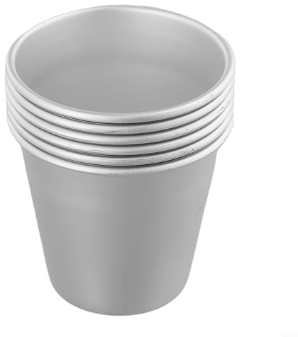 Bulevisiter Juego de 6 mini moldes de aluminio para hornear pudines, postres, creme brulee, tartas, magdalenas, pasteles, gelatina, aptos para horno, resistentes al calor