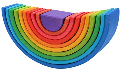 Sxhlseller Grimms Stapelspielzeug aus Holz, Bunte Bausteine, Pädagogisches Puzzle für Kleinkinder und , Früherziehung, Kiefernmaterial