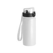 Borraccia Giuba Termica 550ml Personalizzabile In Acciaio Inox 304 Doppia Parete Con Cannuccia Beccuccio In Silicone E Manico Bottiglia Isotermica (Bianco)