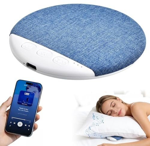 Pipihome Altavoz de Almohada, Mini Altavoz Bluetooth Portatil con Ruido Blanco & Minutero, Conducción ósea Debajo de Altavoces Bluetooth para Dormir, Pillow Speaker para Quienes Duermen de Lado (A)