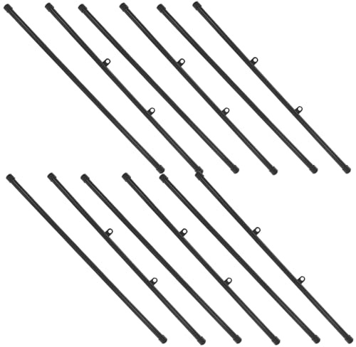 INOOMP Black Plastic Poster Hanger Set, 53cm Dowel Scroll Frame Holder Hooks and Caps, 10pcs Painting Display for Art Studios and Advertising Posters