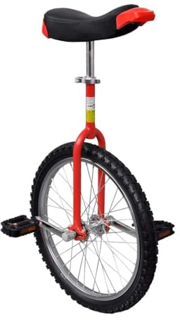 Runheo Monocycle Ajustable Vert Pouces pour débutants et Adultes avec Roue en Acier, Selle rembourrée, Hauteur réglable, Pare-Chocs, idéal pour Loisir, équilibre, acrobatie et entraînement
