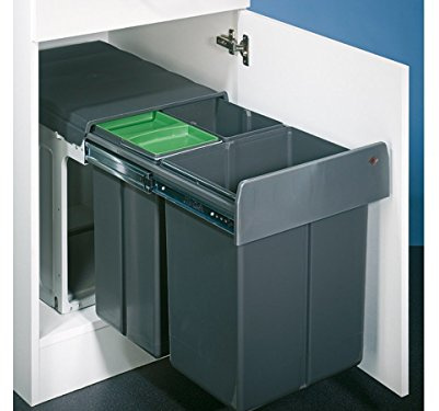 Abfallsorter BIO TRIO MAXI 40 DT inkl. Biodeckel / ab 40 cm Schrankbreite / Abfalleimer / Abfallsammler / Mülleimer