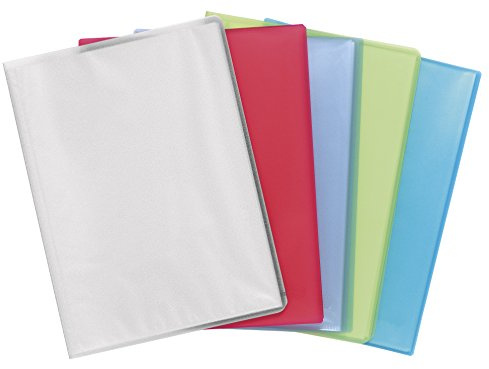 Exacompta 85669E 8er Pack Premium Sichtmappe aus transluzenten Kunststoff DIN A4 mit 60 Klarsichthüllen,120 Sichten, farbig sortiert, perfekt für die Schule und das Büro Aktenhülle, Prospekthülle