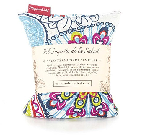 Saco Térmico de Semillas para microondas Aroma Lavanda, Azahar o Romero para aplicar Calor seco Natural con funda lavable Flores Multicolor (Azahar, S (23 x 15 CM))
