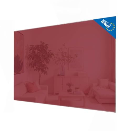 banjado Glas-Pinnwand in 60x40cm für Notizen und klare Farbgestaltung | Magnetisches Memoboard für Notizen, in der Farbe Burgund für ein ruhiges Raumkonzept