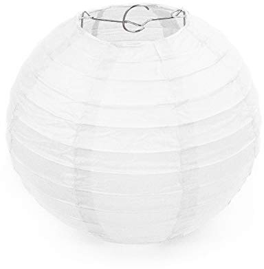 Oblique Unique® 3X Lampions Papierlaternen Kugel Lampenschirme rund Hochzeit Party Deko - Farbe wählbar - (Weiss)