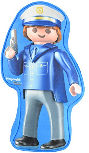 PLAYMOBIL United Labels City Action-Kinder Jungen Kissen Kinderzimmer Polizei, ca. 21,5 x 37 x 5 cm, bunt, 1 Stück (1er Pack)
