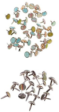 Perfeclan 100er set Musterklammern Brads Rundkopfklammern Kopfklammern Dekorative