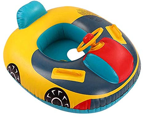 Baby Schwimmhilfe Schwimmen Ring Kinder Schwimmsitz mit Lenkrad-Griff Schwimmreifen Spielzeug Schwimmring PVC Schwimmen-Spielzeug für Kinder 1-5 Jahre alt (H)